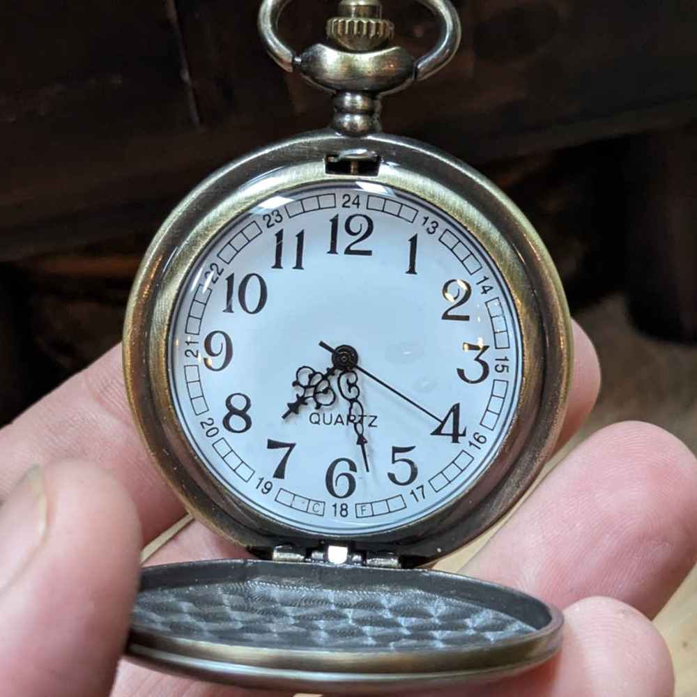 Pirate Pocket Watch Vintage Bronze Finish Buccaneers Gift Captain Jack Pirates - Picture 3 of 4